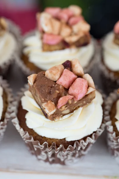 Rocky Road Cupcakes close-up — Stockfoto