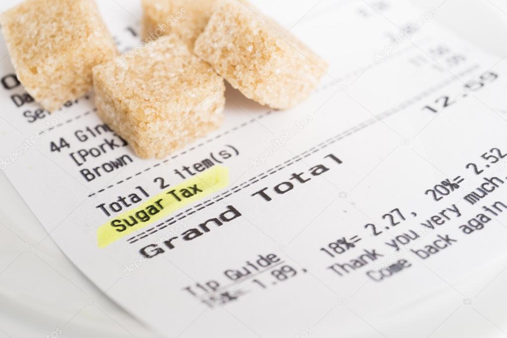 Sugar tax shown on receipt