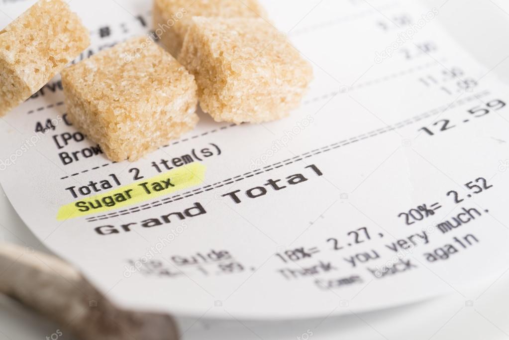 Sugar tax shown on restaurant bill