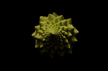Siyah arkaplanda Romanesco Karnabahar