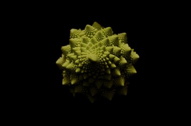 Romanesco Cauliflower On Black Background clipart