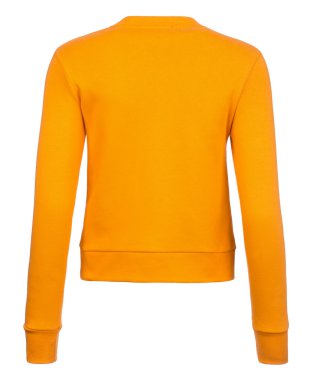 Beyaz arka plan üzerinde düz turuncu bayanlar Sweatshirt arka