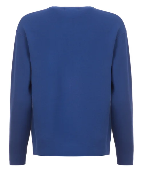 Corte traseiro da camisa de manga comprida azul no manequim invisível — Fotografia de Stock