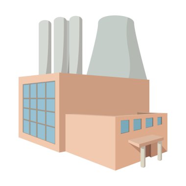 Fossil fuel power station cartoon icon clipart