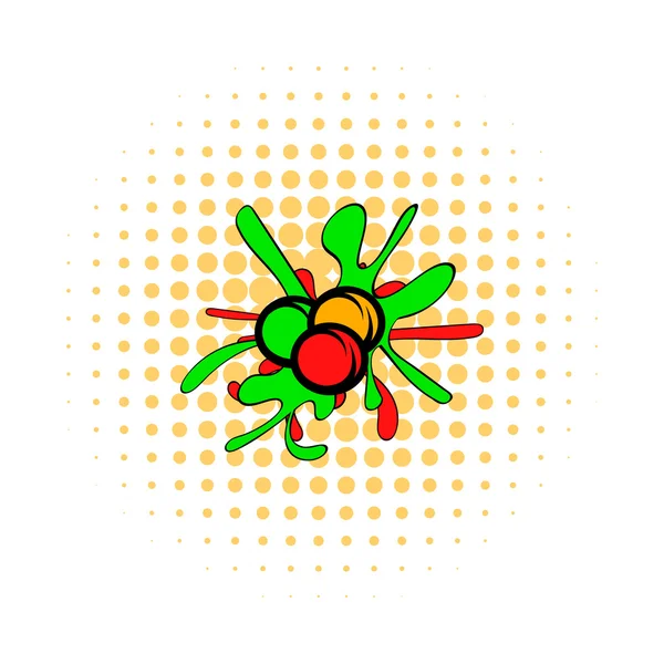 Icono de las bolas de Paintball cómics — Vector de stock