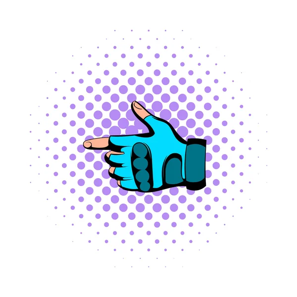 Gloves comics icon — Stock Vector