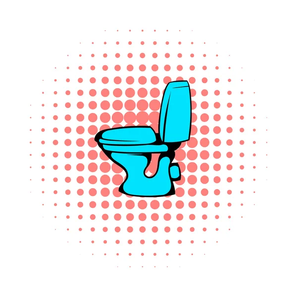 Blaue Toilette Comics Ikone — Stockvektor