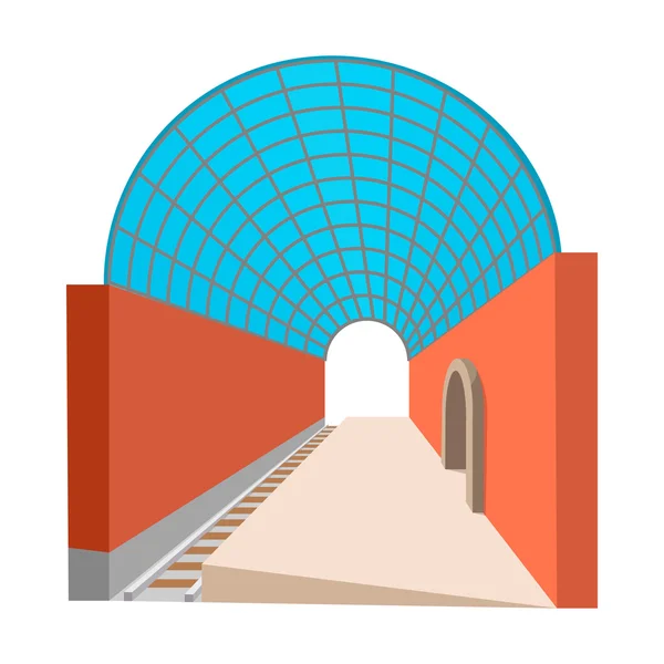 Estación de metro icono de dibujos animados — Vector de stock