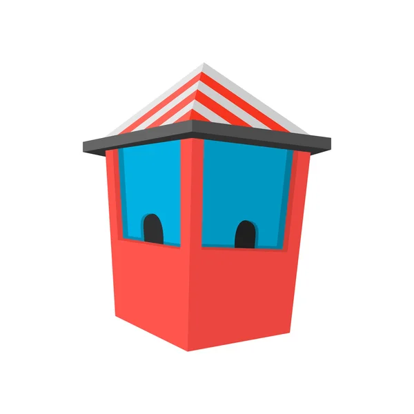 Piros jegy booth rajzfilm ikon — Stock Vector