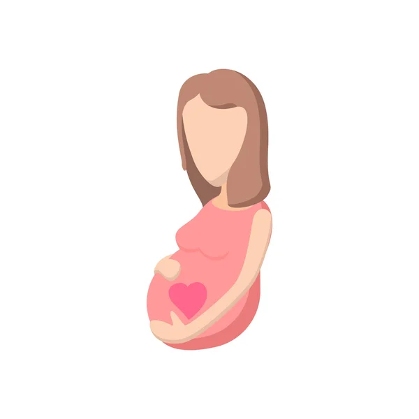 Icono de dibujos animados de mujer embarazada — Vector de stock
