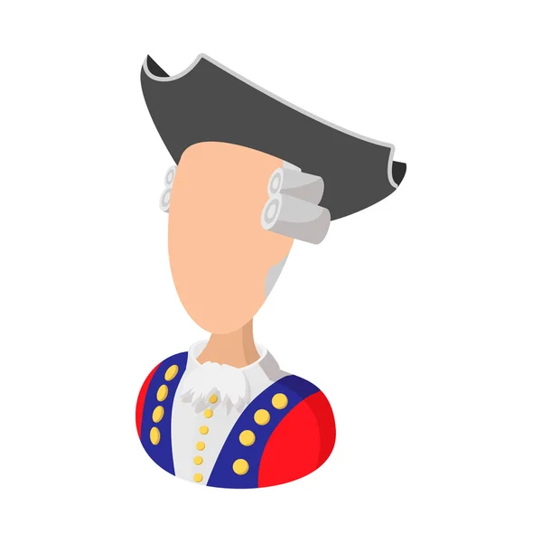 George Washington kostuum cartoon icoon — Stockvector