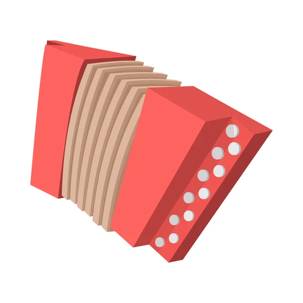 Rode retro accordeon cartoon icoon — Stockvector