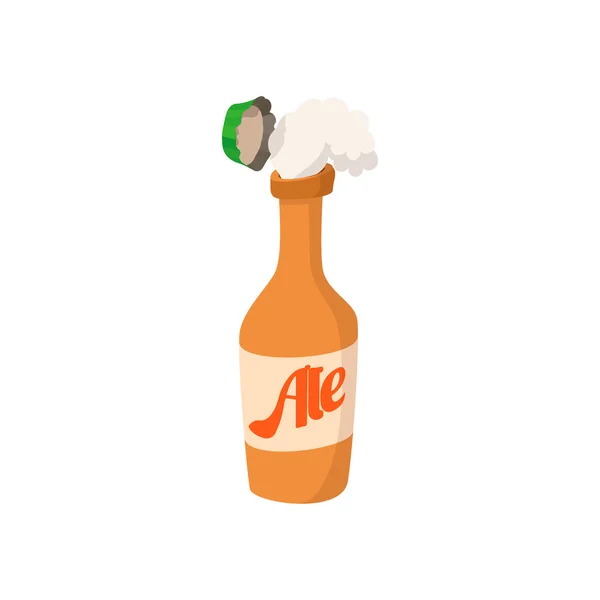 Open fles bier cartoon icoon — Stockvector