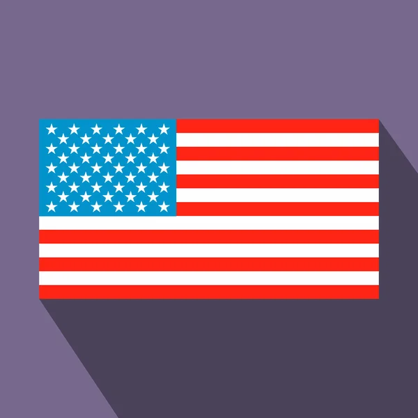 Platte pictogram met USA vlag — Stockvector
