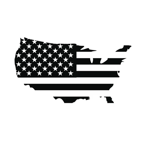 USA kaart vlagpictogram — Stockvector