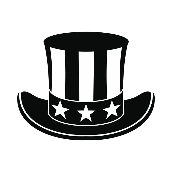 Chapeau dans l'icône drapeau des États-Unis — Image vectorielle