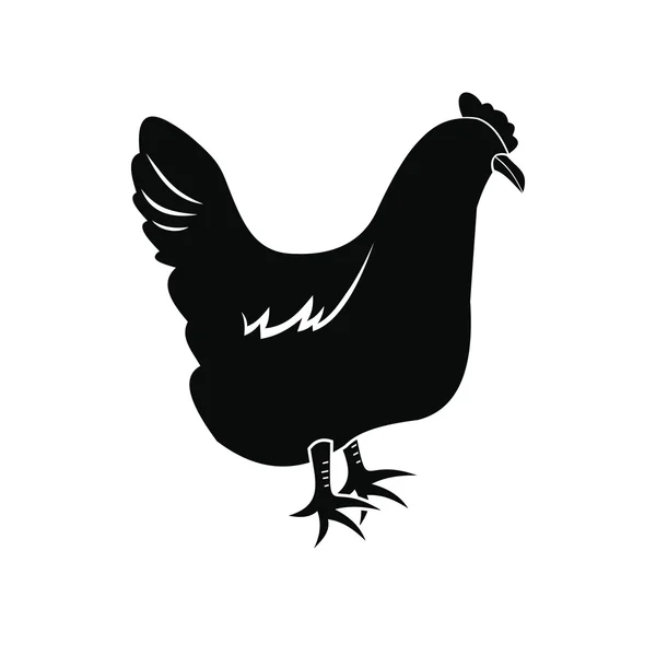 Icono de gallina negra — Vector de stock