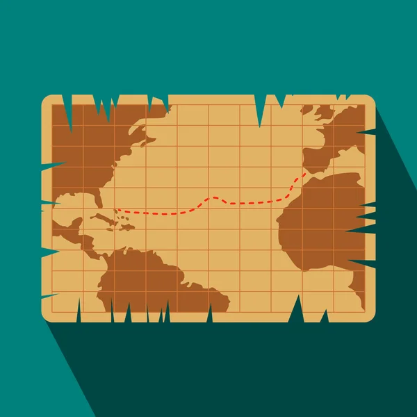 Vintage map flat icon — Stock Vector