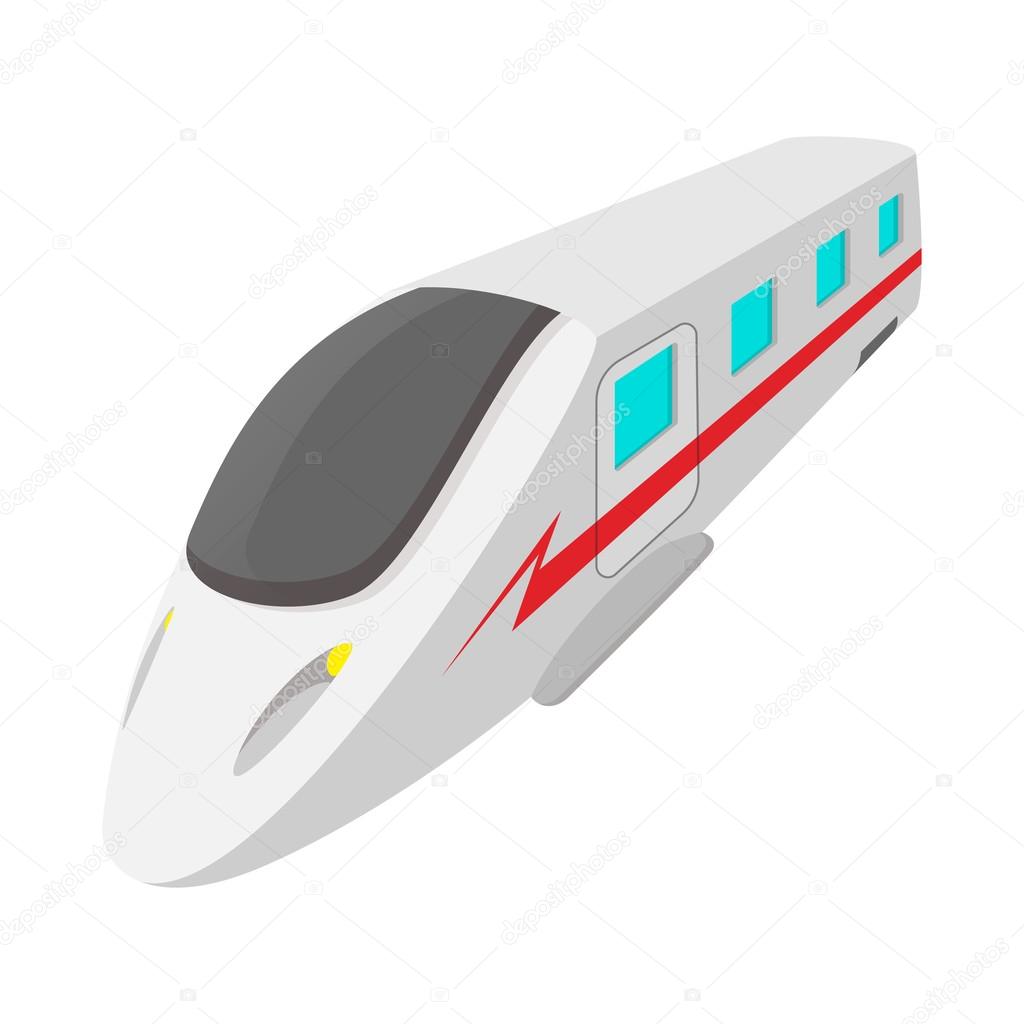 Modern high speed passenger commuter train icon