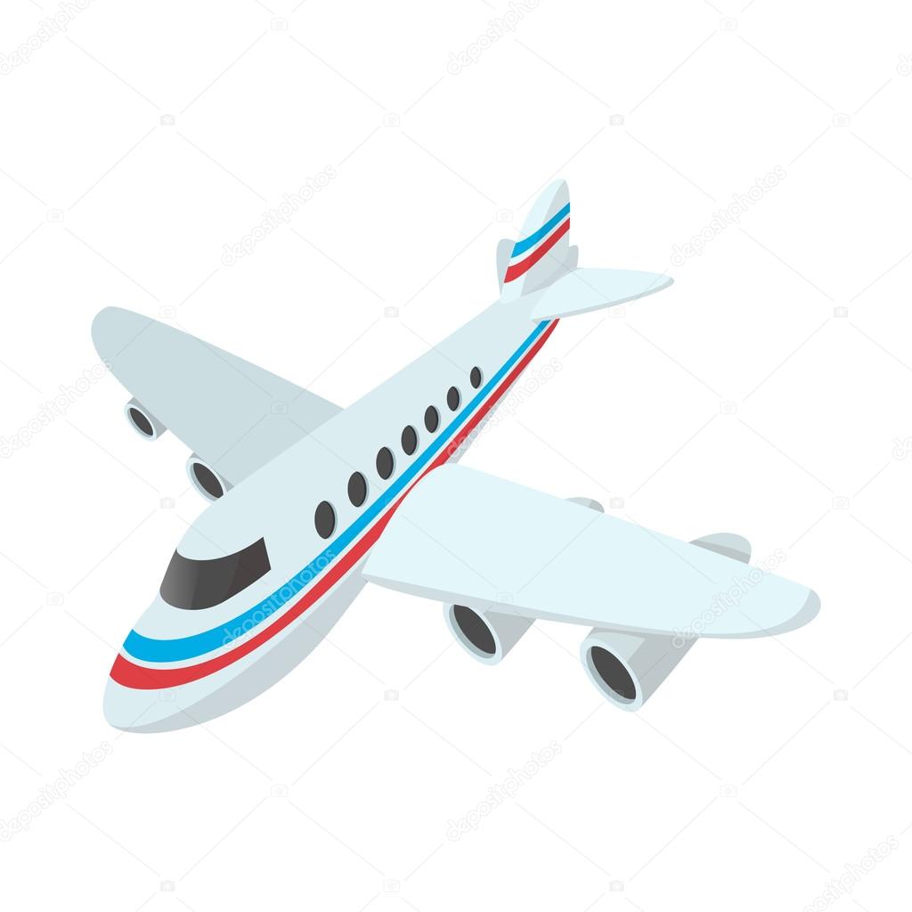 Passenger airplane cartoon icon