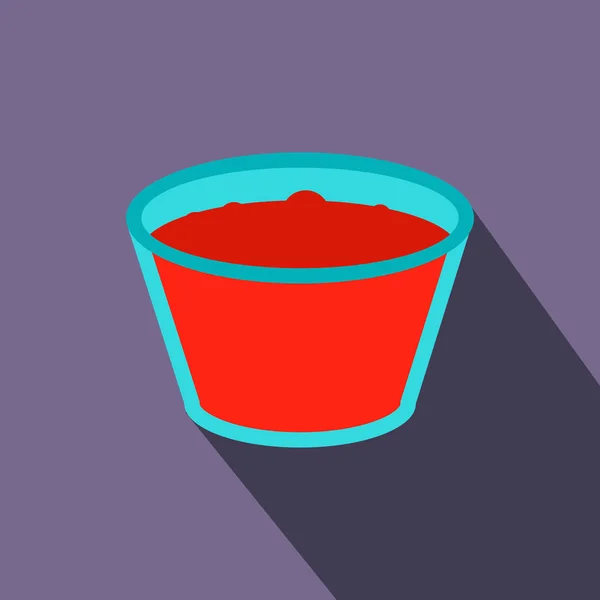 Vaso de jugo de manzana roja icono plano — Archivo Imágenes Vectoriales