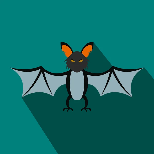 Bat lapos ikon-val árnyék — Stock Vector
