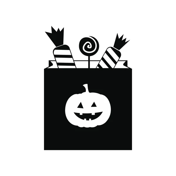 Paket Süßigkeiten auf Halloween-Symbol — Stockvektor