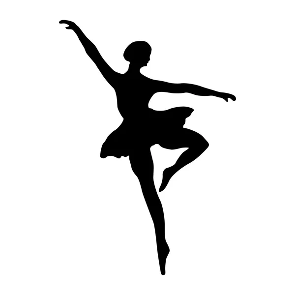 芭蕾舞女演员剪影黑色 — 图库矢量图片