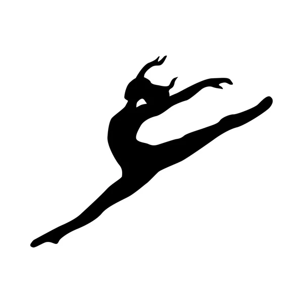 Silhouette ballerine noire — Image vectorielle