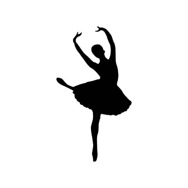 Ballerina silhouet zwart — Stockvector