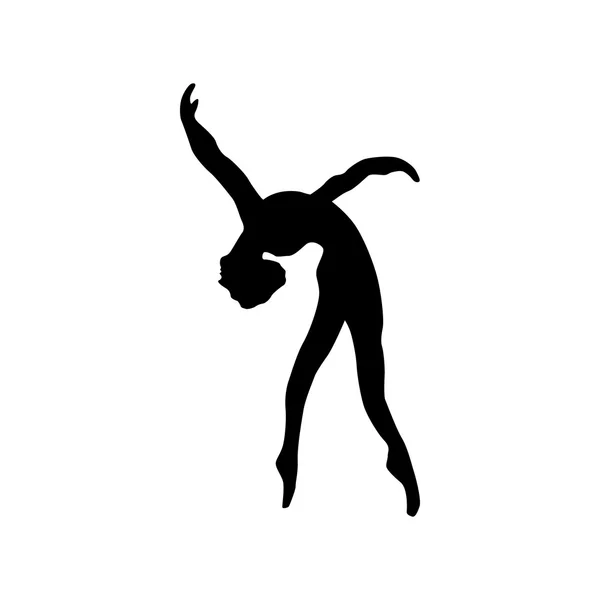 Ballerina silhouette black — Stock Vector