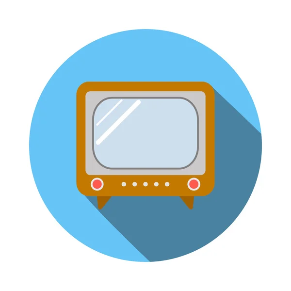 Staré televizní ikona, ploché styl — Stockový vektor