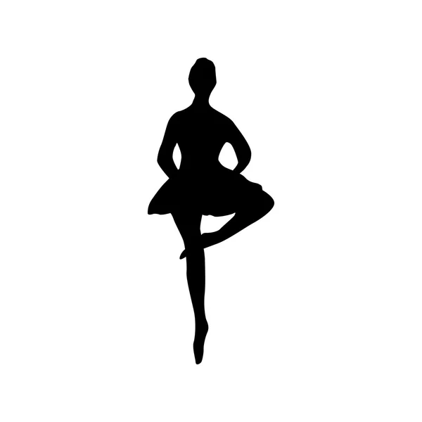 Silhouette ballerine noire — Image vectorielle