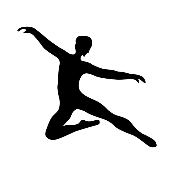 Ballerina silhouette nera — Vettoriale Stock