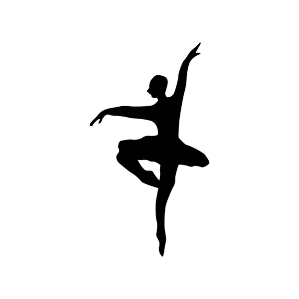 Силуэт балерины чёрный — стоковый вектор