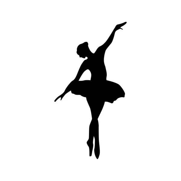 Ballerina silhouet zwart — Stockvector
