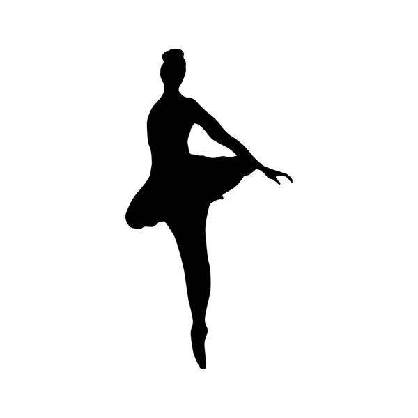 Ballerina silhouet zwart — Stockvector