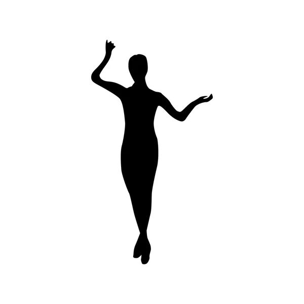 Ballerina silhouette svart — Stock vektor