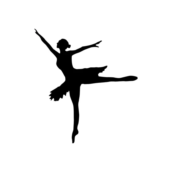 Ballerina silhouette nera — Vettoriale Stock