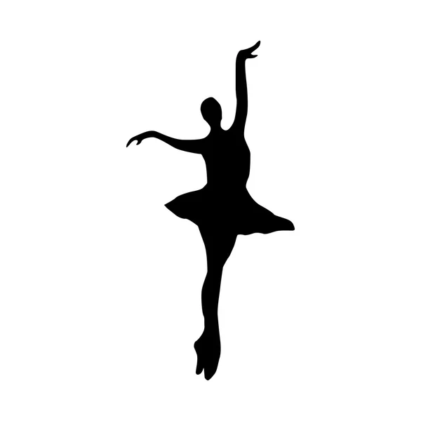 Balerina silhouette fekete — Stock Vector