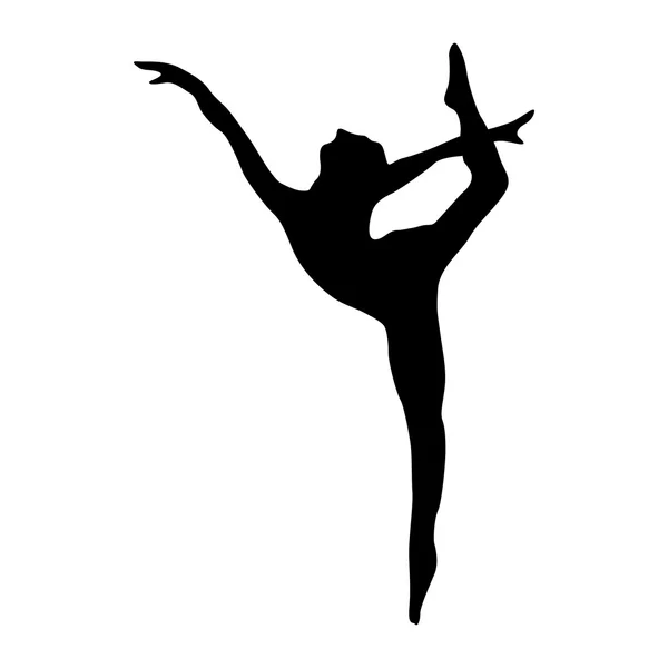 Балерина силует, чорна — стоковий вектор