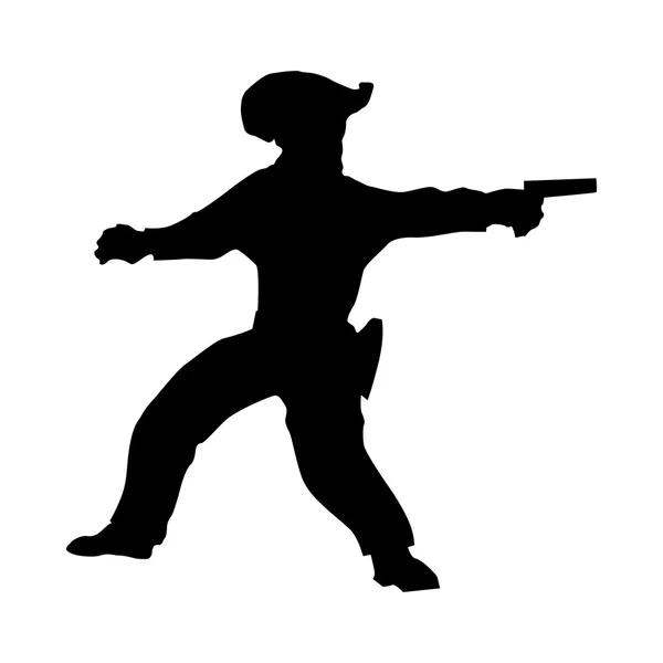 Cowboy silhouet zwart — Stockvector