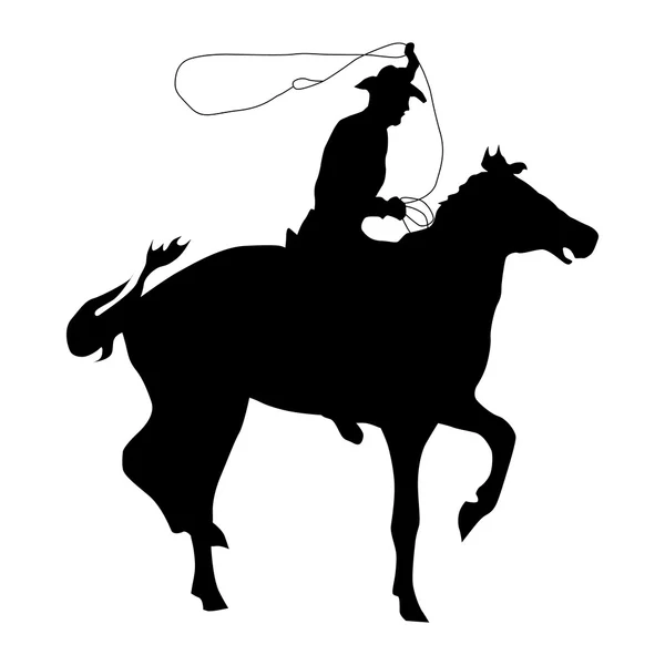 Cowboy-Silhouette schwarz — Stockvektor