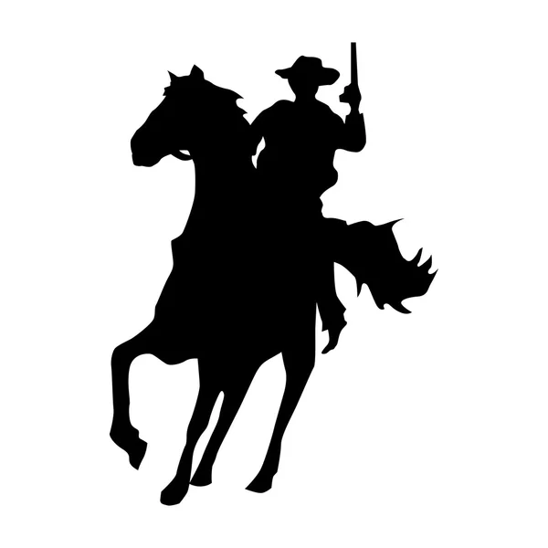 Чёрный ковбойский силуэт — стоковый вектор