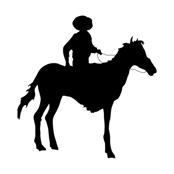 Чёрный ковбойский силуэт — стоковый вектор