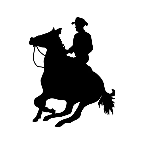 Cowboy silhouette black — Stock Vector