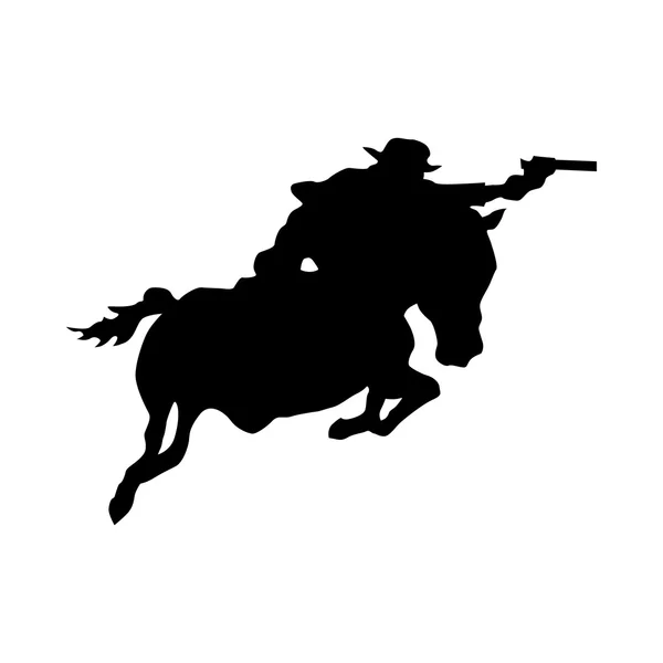 Cowboy silhouet zwart — Stockvector