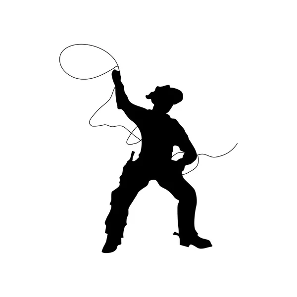 Silhouette Cowboy noir — Image vectorielle