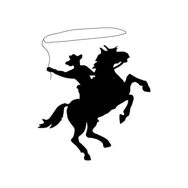 Cowboy silhouette black — Stock Vector