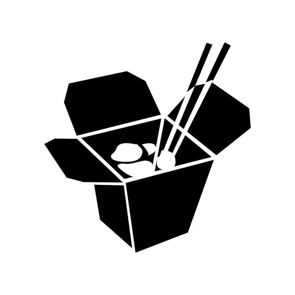 Китайская лапша в коробке значок, простой стиль — стоковый вектор